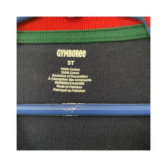 Gymboree Boys Navy Embroidered Graphic Layered Long Sleeve Shirt Christmas SZ 5T - Picture 5 of 6